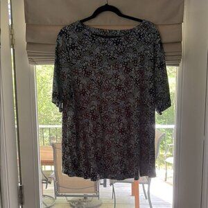 J. Jill Black and Blue short sleeve Sleeve Blouse